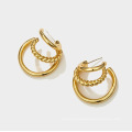 Fashionable Stainless Steel Jewelry Earrings Twist Chain Round Wire Gold Jewelry Earrings